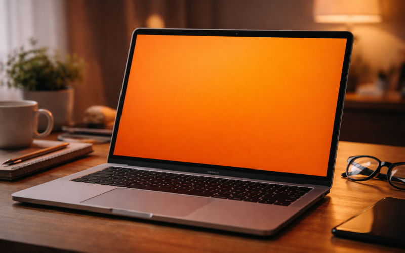 macbook pro orange screen